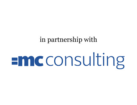 In Partnership with = M C Consulting logo